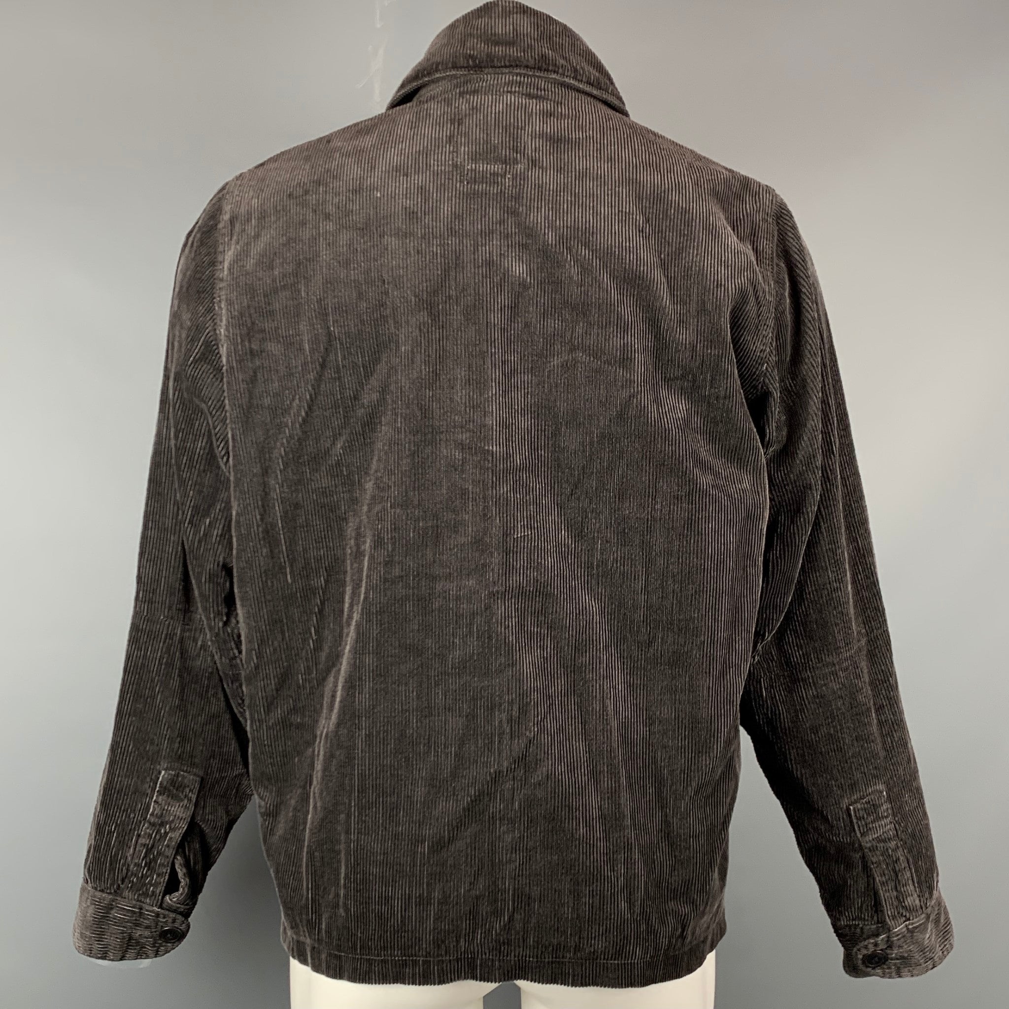 VISVIM Size L Brown Corduroy Cotton Blend Patch Pockets Jacket