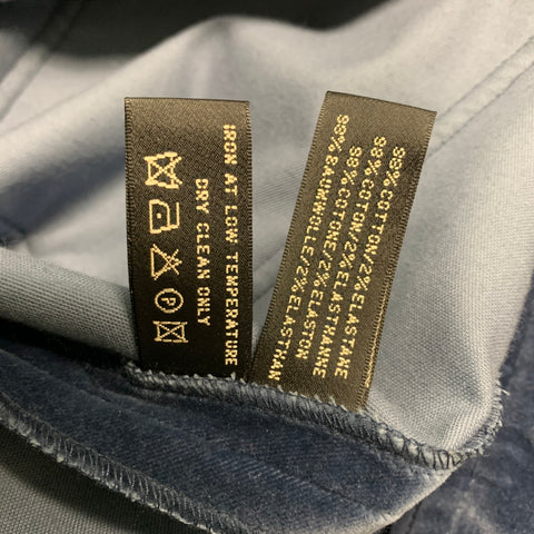 RALPH LAUREN BLACK LABEL Size 10 Blue Cotton &  Elastane Solid Dress Pants