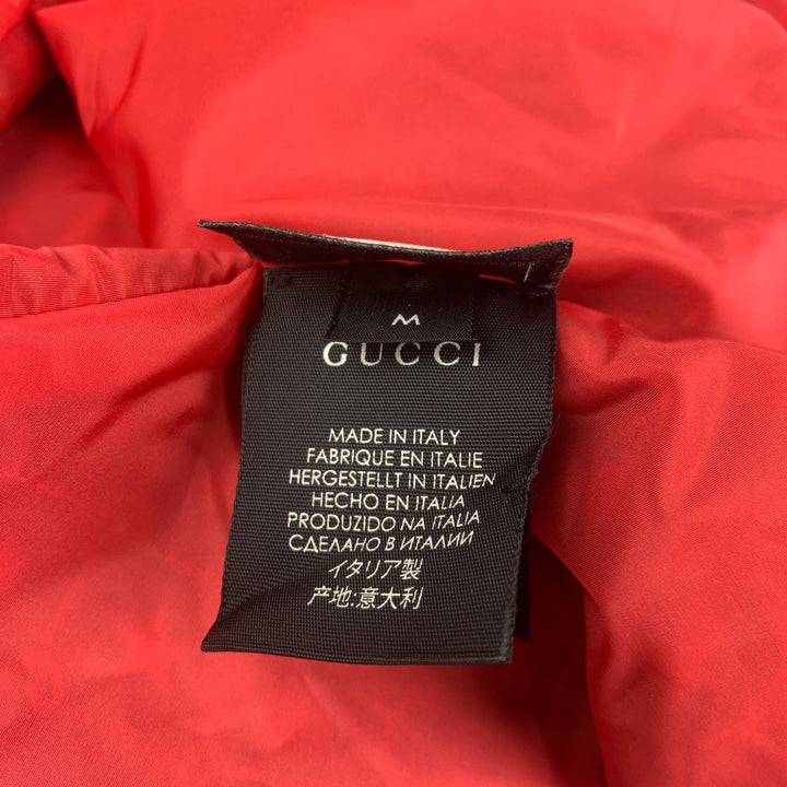 GUCCI Size M Black Red GG Star Print Polyamide Hood