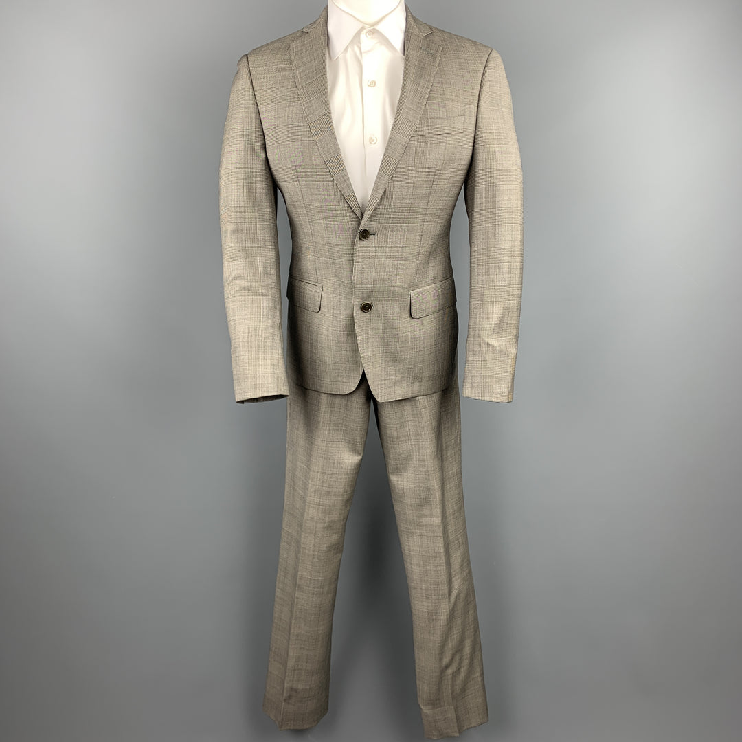 TALLIA Size 36 Gray Glen Plaid Wool Notch Lapel Suit