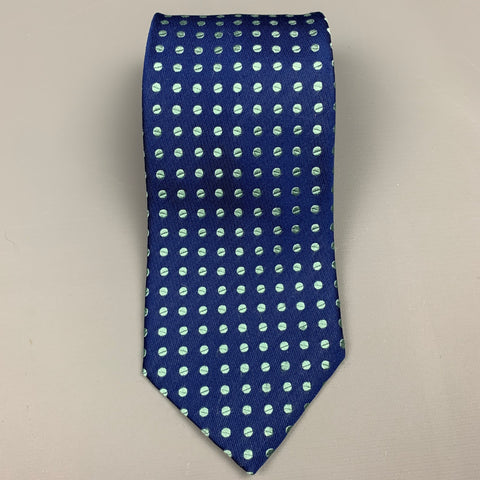 CHARVET Blue & Aqua Dots Silk Tie