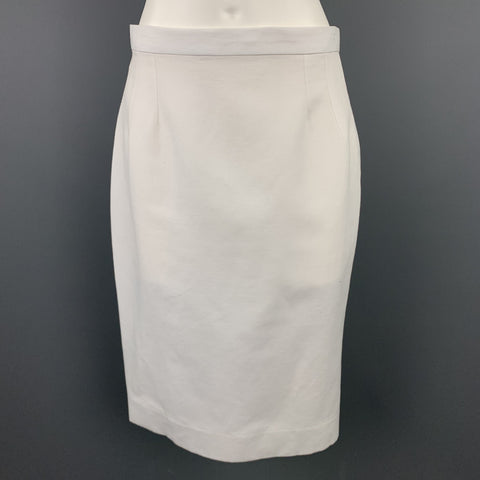 DOLCE & GABBANA Size 8 White Cotton / Flax A-Line Skirt Set