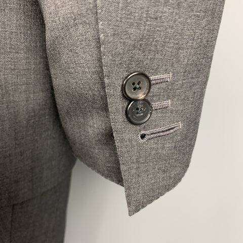 TOM FORD Size 44 Dark Gray Wool Notch Lapel Cuffed Leg Suit