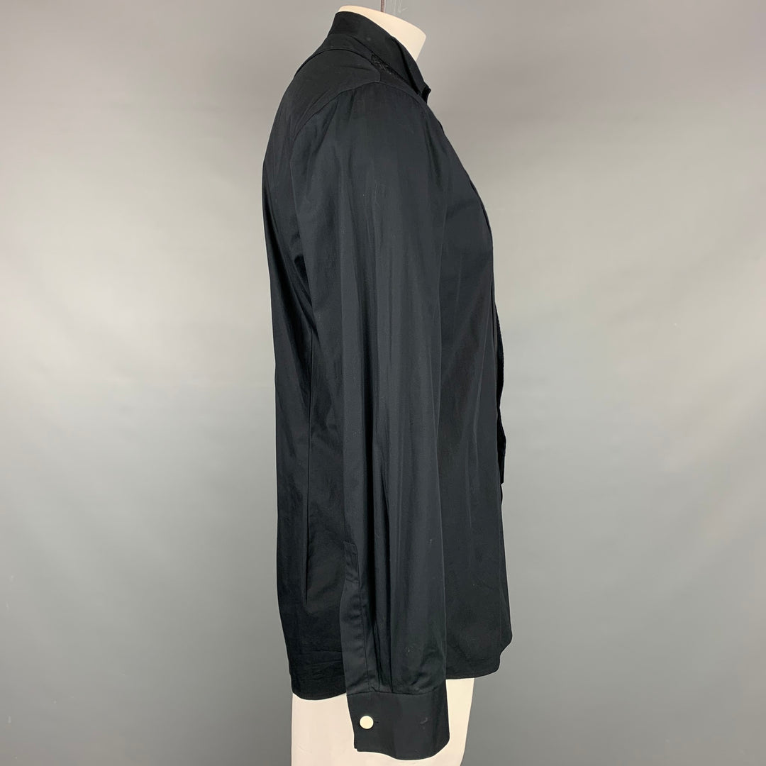 VIVIENNE WESTWOOD MAN Size XL Black Cotton Tuxedo Long Sleeve Shirt