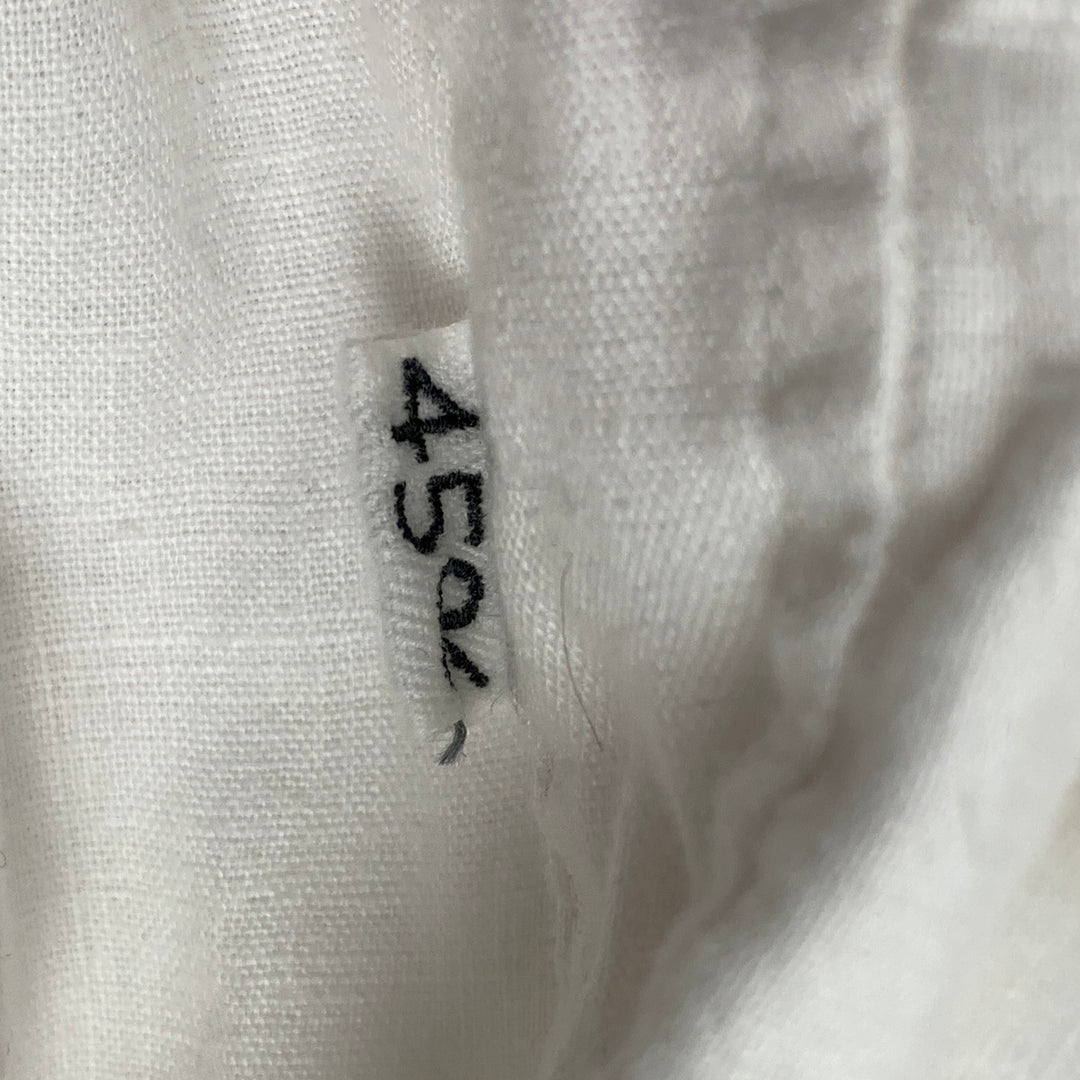45rpm Size L / 5 White Linen Button Up Long Sleeve Shirt