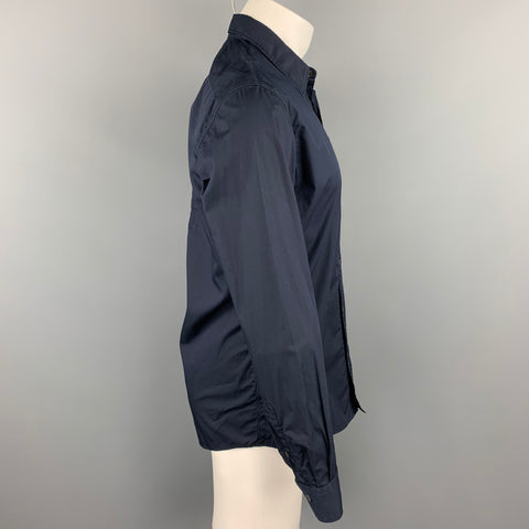 DRIES VAN NOTEN Size S Navy Cotton Button Up Long Sleeve Shirt