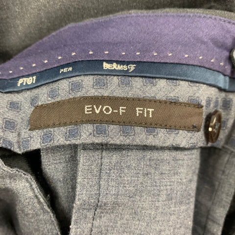 PT01 Size 28 Grey Wool Cashmere Flat Front Dress Pants