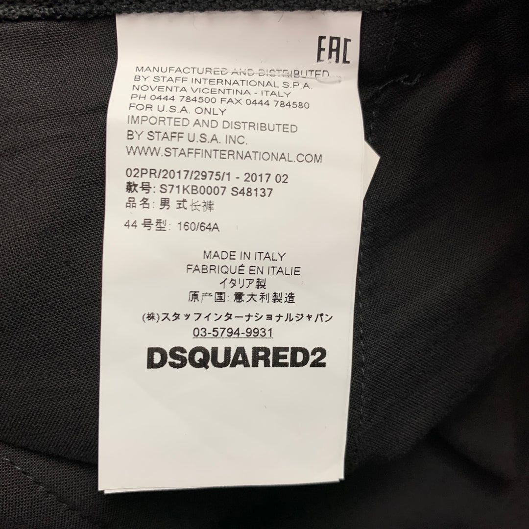 DSQUARED2 Size 28 Black Wool Blend Cropped Dress Pants