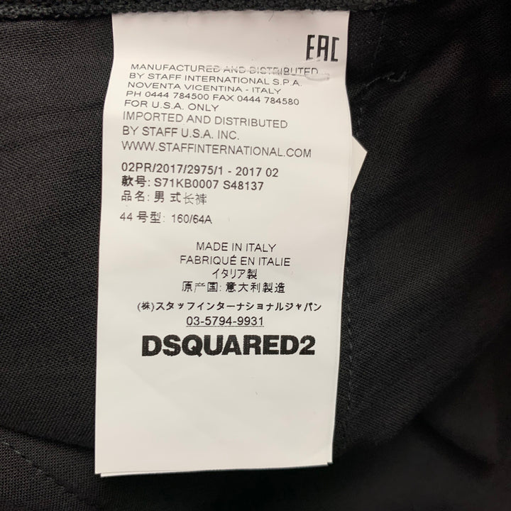DSQUARED2 Size 28 Black Wool Blend Cropped Dress Pants