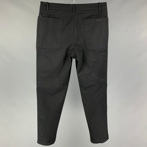 BOSS by HUGO BOSS Size 32 Black Cotton Pleated Casual Pants
