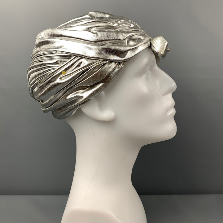 Vintage 1960's CHRISTIAN DIOR Silver Metallic Turban Hat