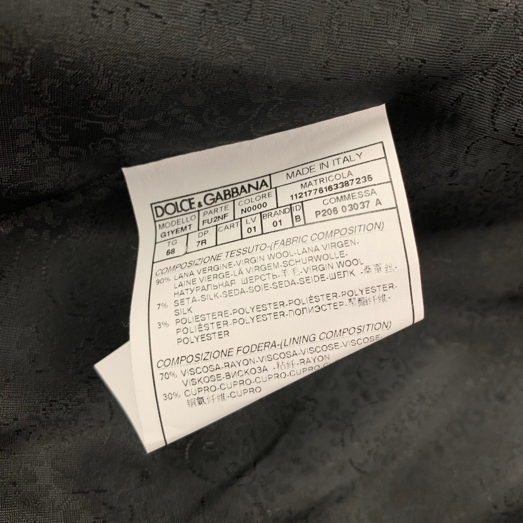 DOLCE & GABBANA Size 48 Black Wool Blend Buttoned Vest