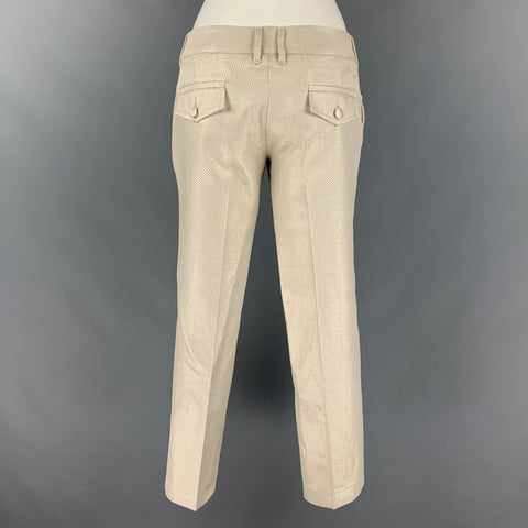 GUCCI Size 4 Silver Cotton Silk Low Back Dress Pants