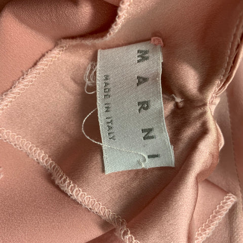 MARNI Size 4 Pink Silk &  Elastane Ruched Sleeveless Dress Top