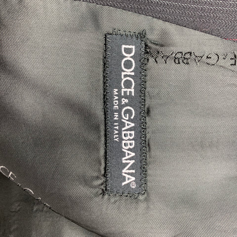 DOLCE & GABBANA Size 38 Black & Burgundy Stripe Wool Classic Vest