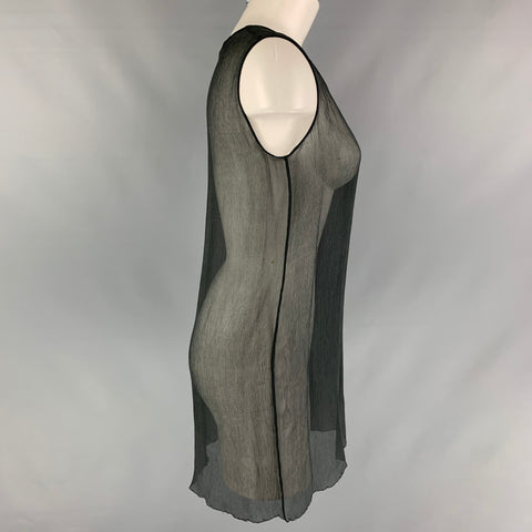 PORTS 1961 Top sin mangas transparente de seda gris talla S