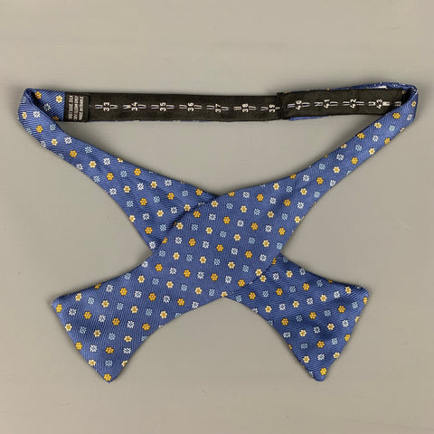 FIL A FIL Blue Yellow Floral Silk Bow Tie