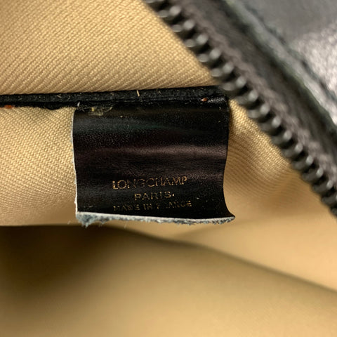 Bolso mensajero de cuero negro LONGCHAMP