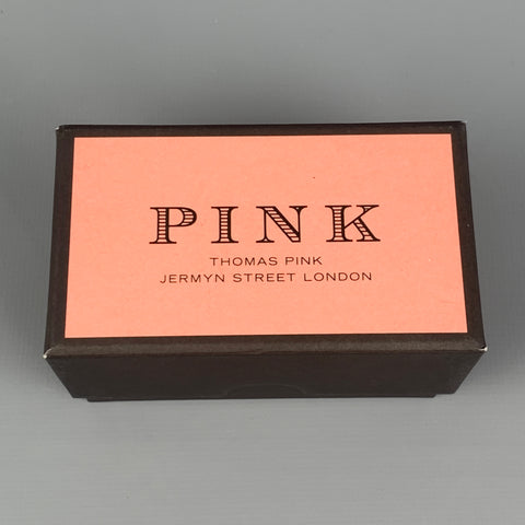 THOMAS PINK Orange Silver Tone Cuff Links