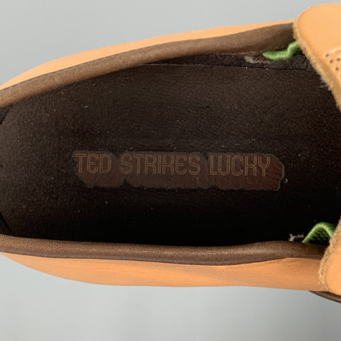 TED BAKER Size 9 Tan Stitched Leather Loafers