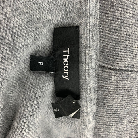 THEORY Size S Grey Heather Wool / Cashmere Hooded Cardigan