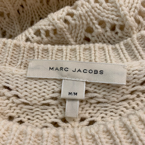 MARC JACOBS Taille M Pull Payettes en laine et cachemire crème doré