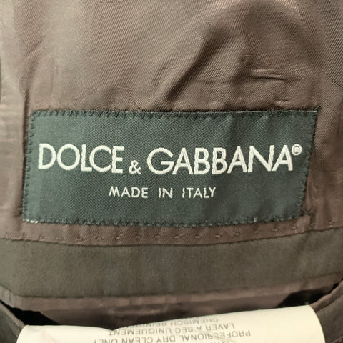 DOLCE & GABBANA Size 40 Brown Virgin Wool Blend Notch Lapel Sport Coat