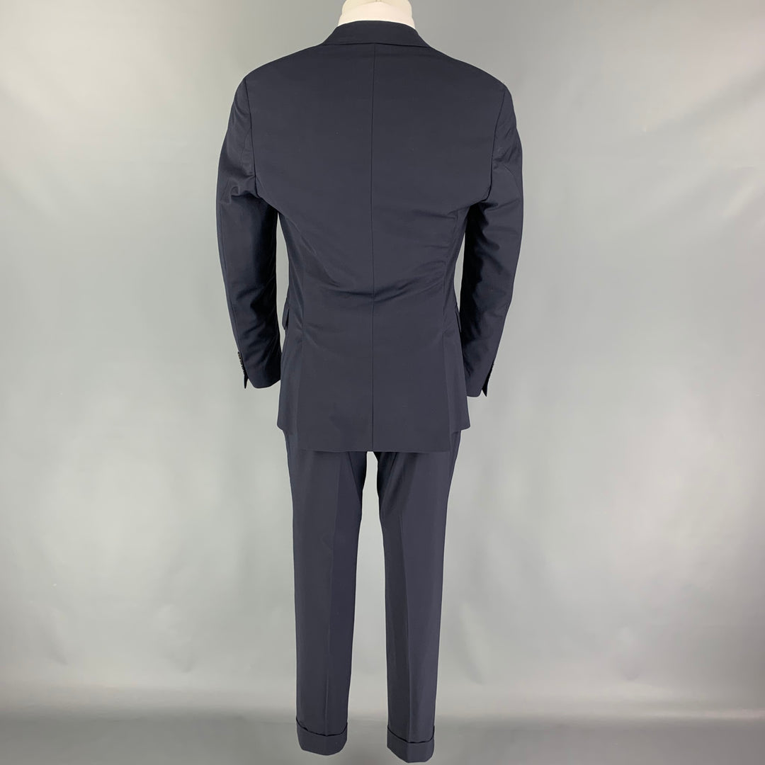 TODD SNYDER Size 40 Regular Navy Wool Lycra Notch Lapel Suit