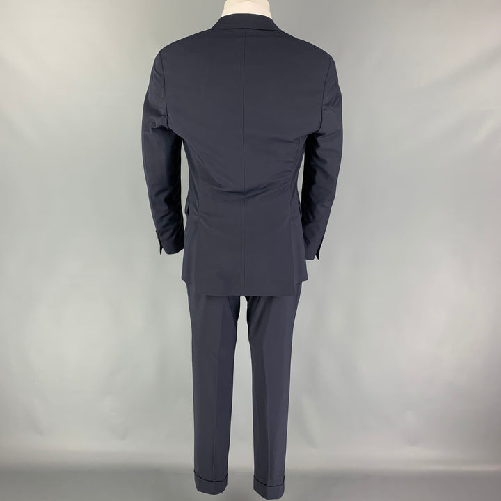 TODD SNYDER Size 40 Regular Navy Wool Lycra Notch Lapel Suit