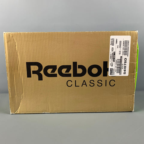 REEBOK Size 10.5 White Orange & Green Leather Lace Up Sneakers