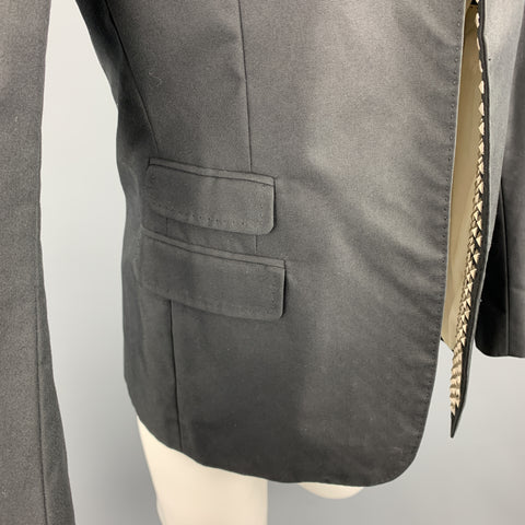 DSQUARED2 Chest Size 38 Black Studded Cotton / Polyamide Notch Lapel Sport Coat