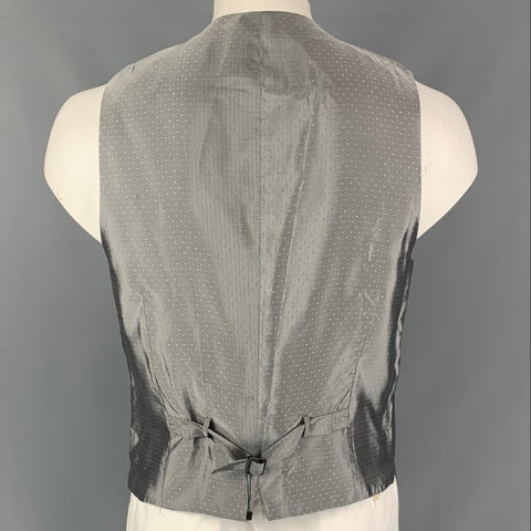 DOLCE & GABBANA Size 40 Grey Solid Wool &  Silk Buttoned Vest