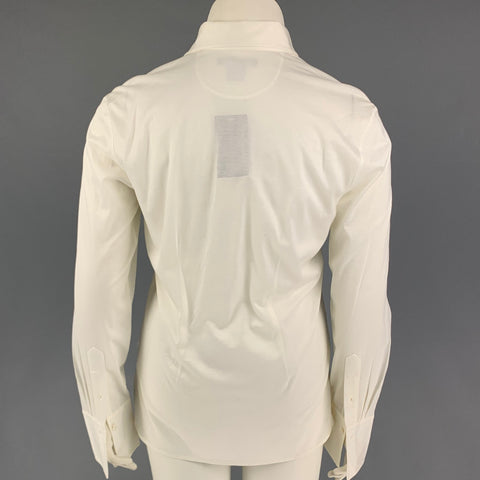 RALPH LAUREN Black Label Size XL White Cotton Tuxedo Shirt