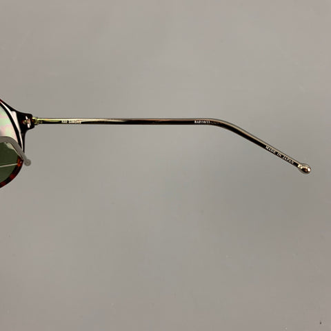 RAF SIMONS Brown Tortoiseshell Acetate Metal Sunglasses