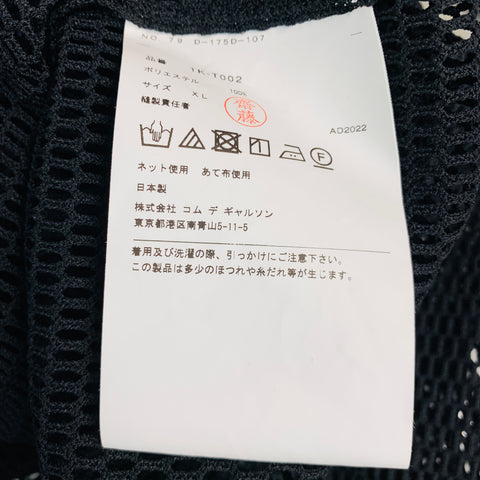 COMME des GARCONS Size XL Black Mesh Polyester Crew-Neck T-shirt