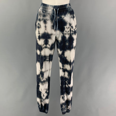 NINETY PERCENT Size XS Grey White Tie Dye Cotton Drawstring Casual Pants