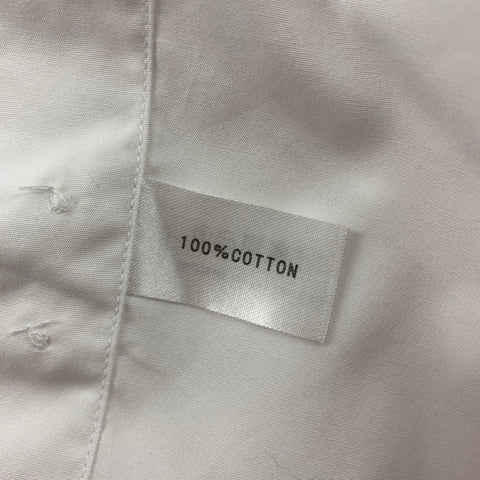 THOMAS PINK White Collection Size M White Stripe Cotton Hidden Placket Long Sleeve Shirt