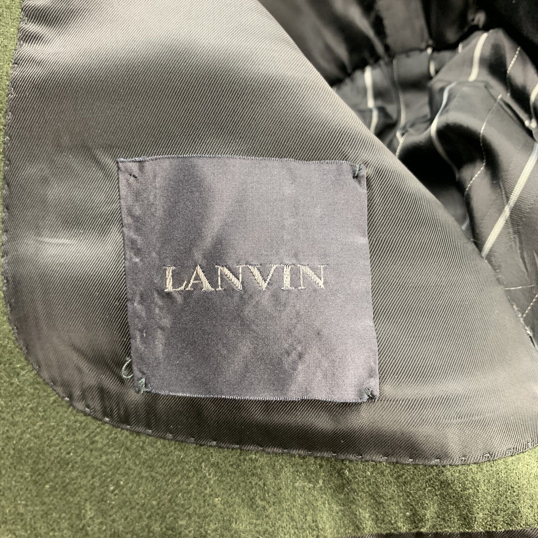 LANVIN Taille 40 Manteau de sport en mélange de laine vert chasseur régulier