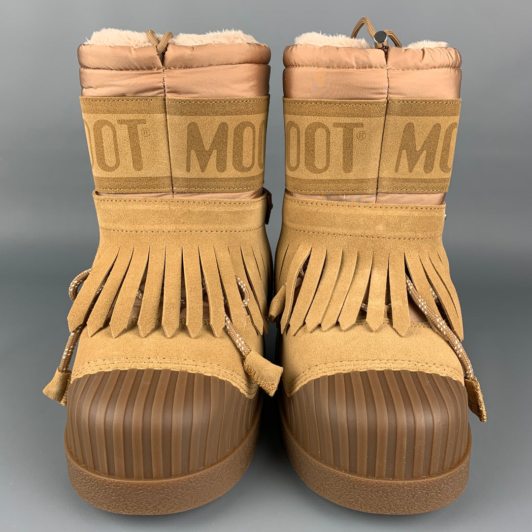 MONCLER GENIUS x PALM ANGELS Collection Size 6 Tan Suede Pull On Moon Boots