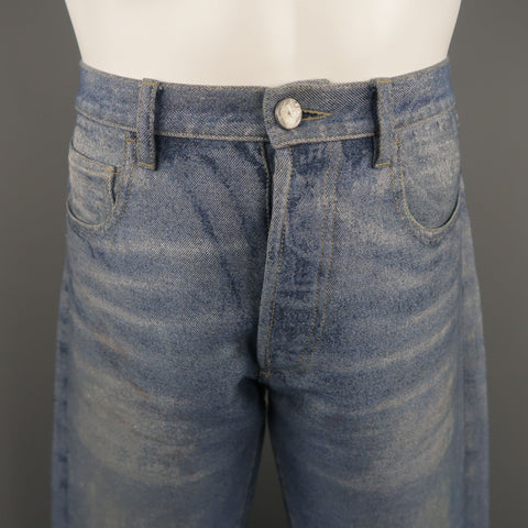 CALVIN KLEIN COLLECTION Size 32 Indigo Wash Cotton Blend Jeans