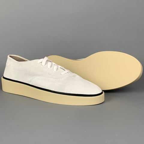 FEAR OF GOD for ERMENEGILDO ZEGNA Size 11 Off White Suede Lace Up Sneakers
