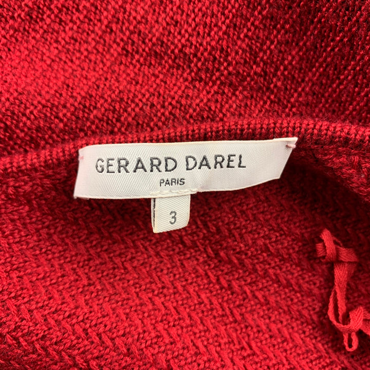GERARD DAREL Taille M Rouge Tricoté Laine Texturée / Pull Acrylique