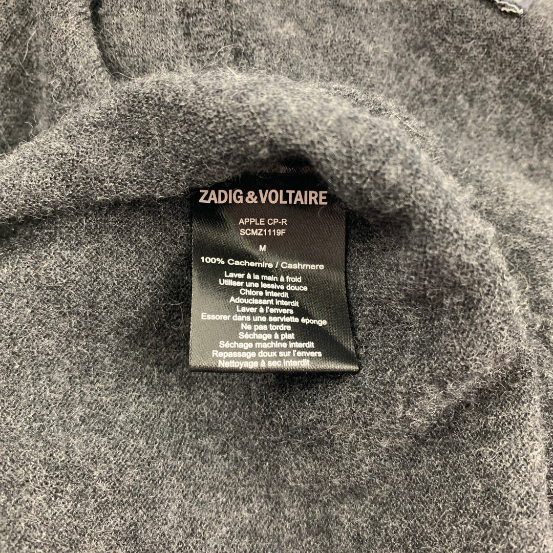 ZADIG & VOLTAIRE Size M Charcoal Heather Cashmere Oversized Sweater