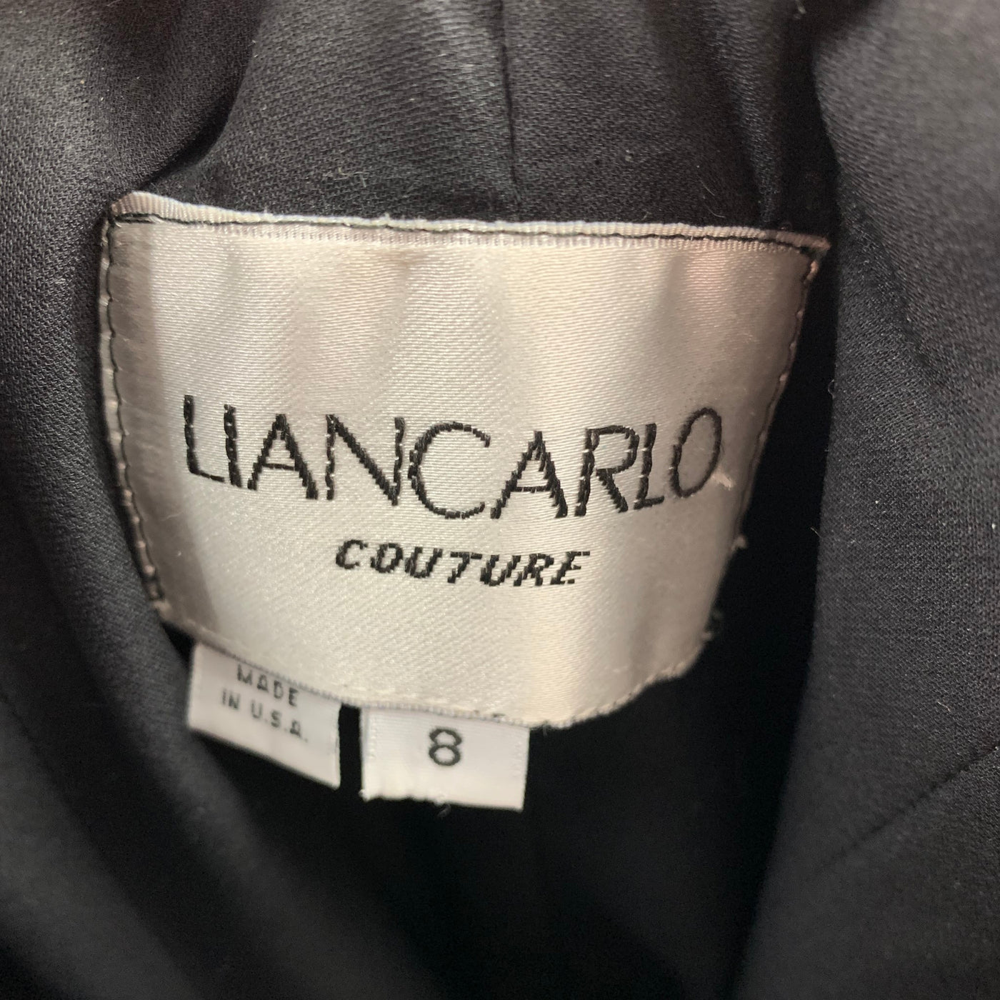 LIANCARLO Size 8 Black & White Chiffon Silk Strapless Dress Gown