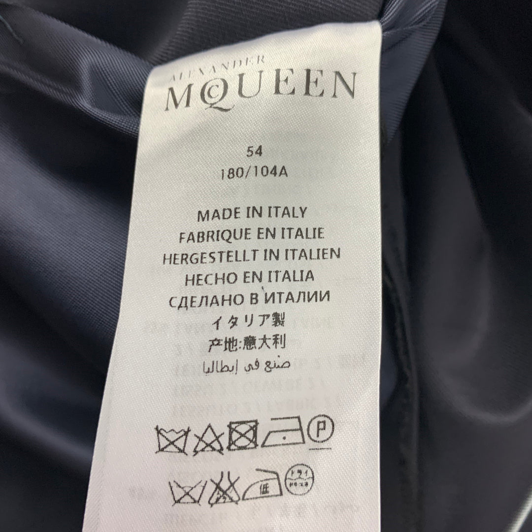 ALEXANDER MCQUEEN Size 44 Navy Patches Wool Viscose Blend Sport Coat