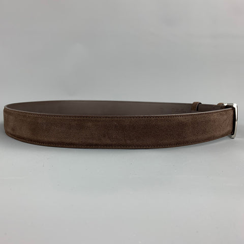 LORO PIANA Size 40 Brown Suede Belt
