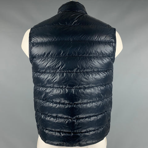 MONCLER Size L Navy Quilted Nylon Zip Up Vest