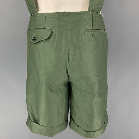 COMME des GARCONS HOMME PLUS Size S Green Cotton Adjustable Suspsenders Overalls