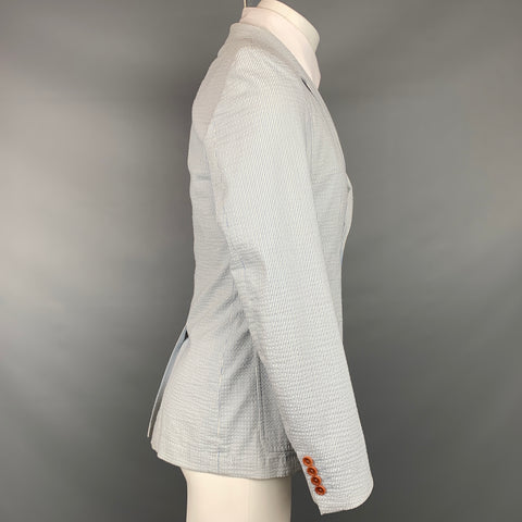 PS by PAUL SMITH Size 36 Light Blue & White Seersucker Sport Coat