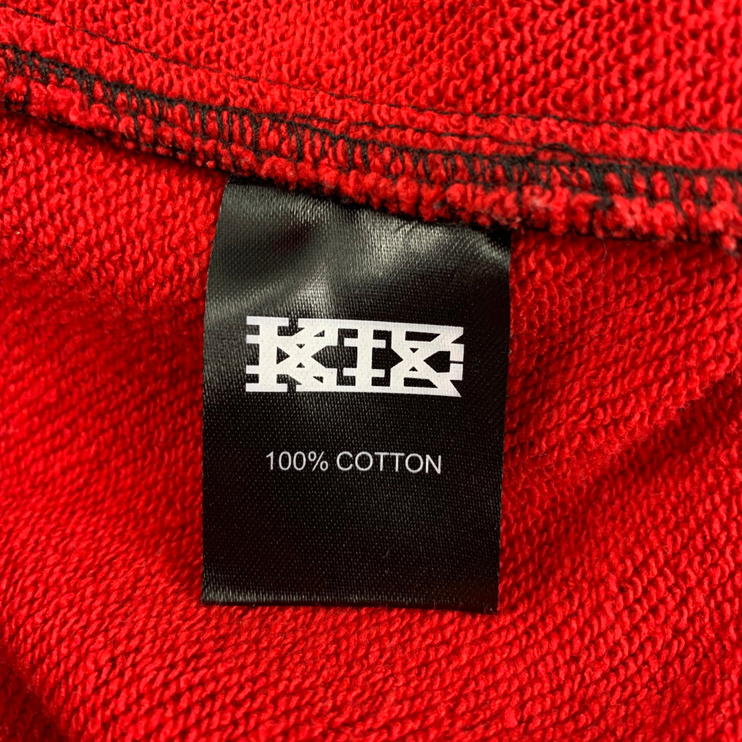 KIX Size L Red & Black Print Cotton Drop-Crotch Sweatpants